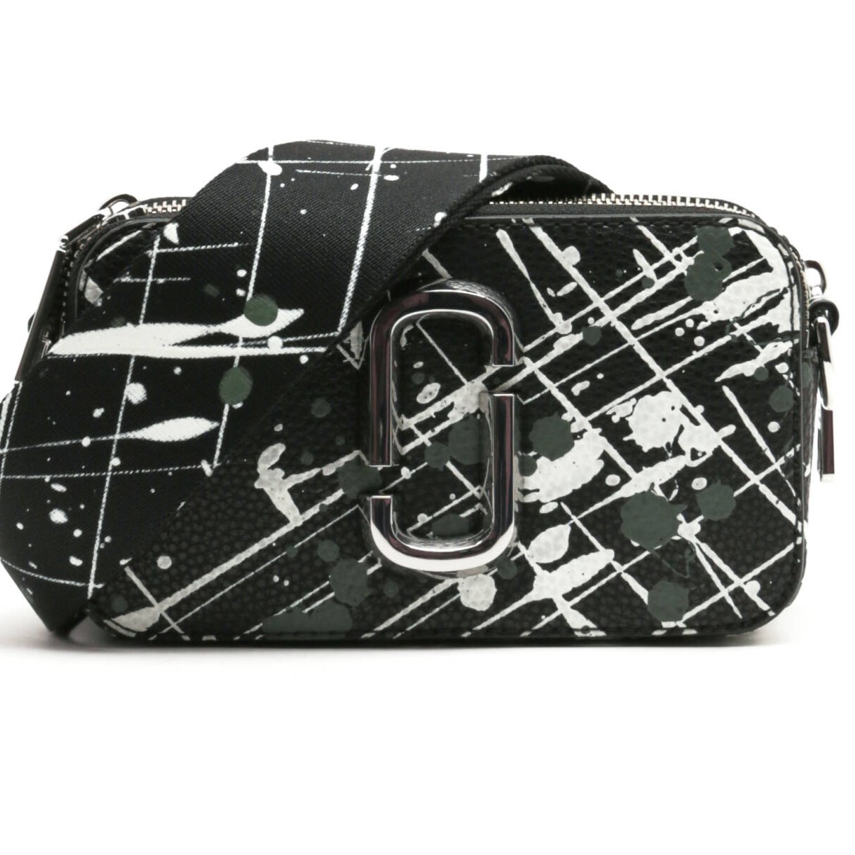 Túi đeo chéo Marc Jacobs Black Multi The Splatter Snapshot Printed Leather Crossbody Bag H153L01SP22 1