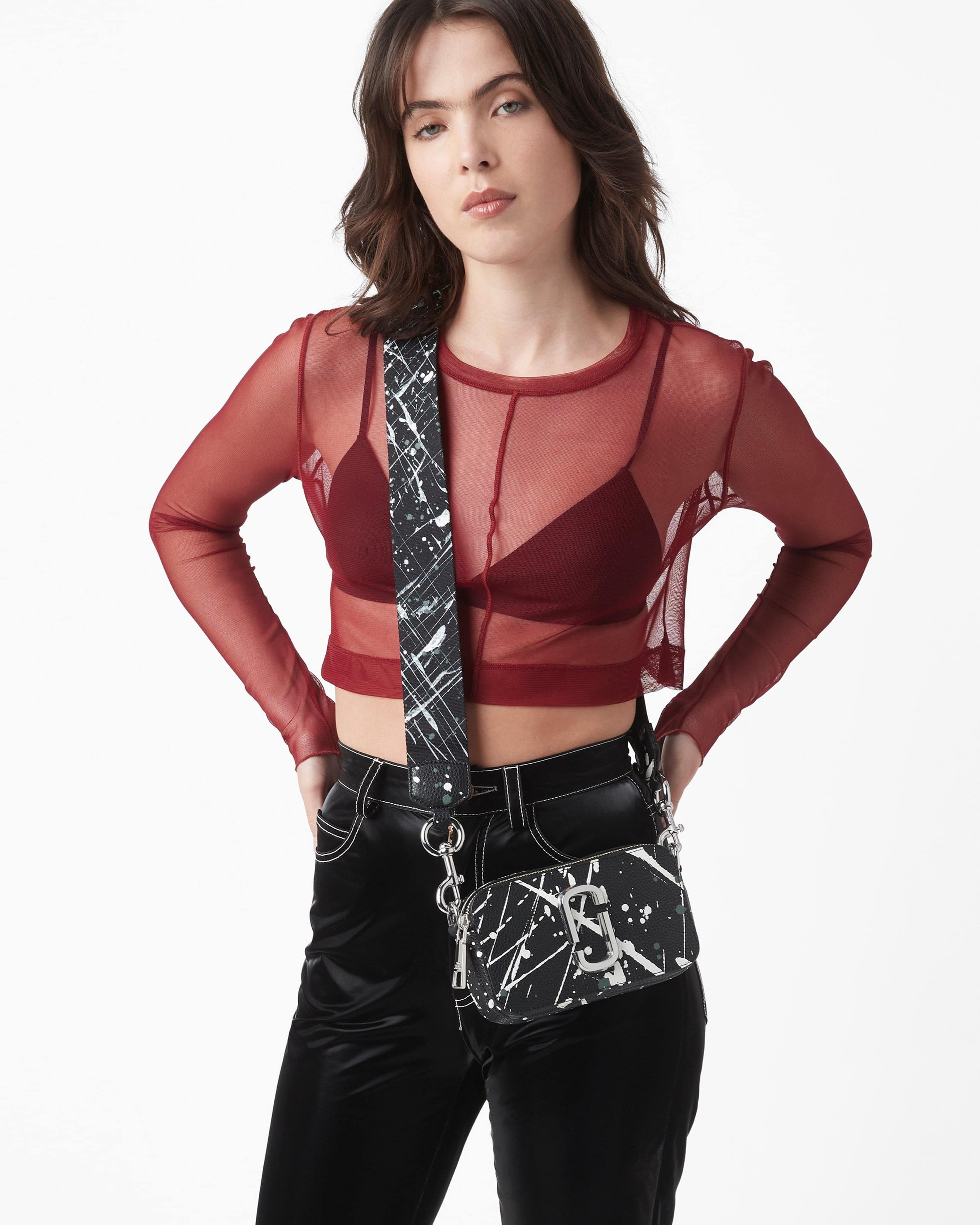 Túi đeo chéo Marc Jacobs Black Multi The Splatter Snapshot Printed Leather Crossbody Bag H153L01SP22 5