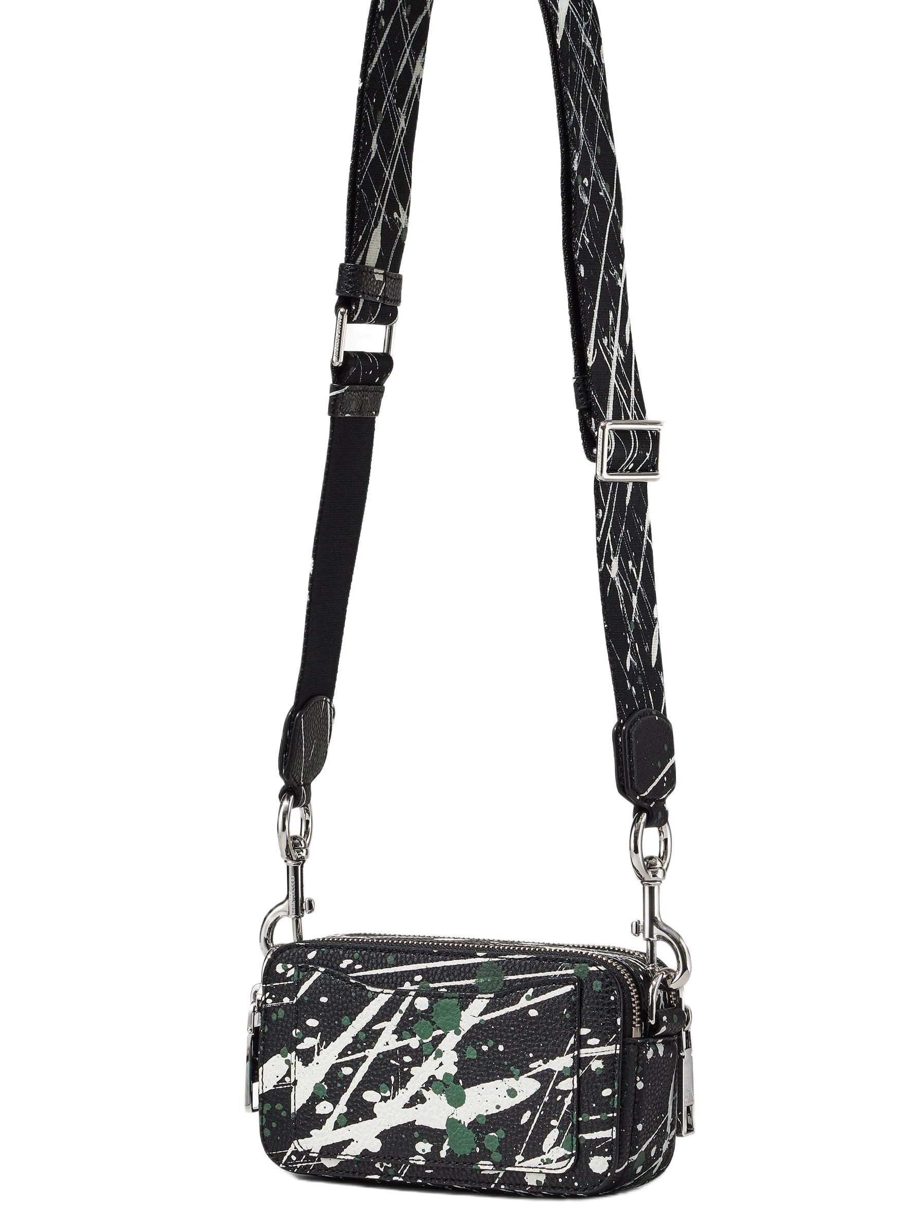 Túi đeo chéo Marc Jacobs Black Multi The Splatter Snapshot Printed Leather Crossbody Bag H153L01SP22 7