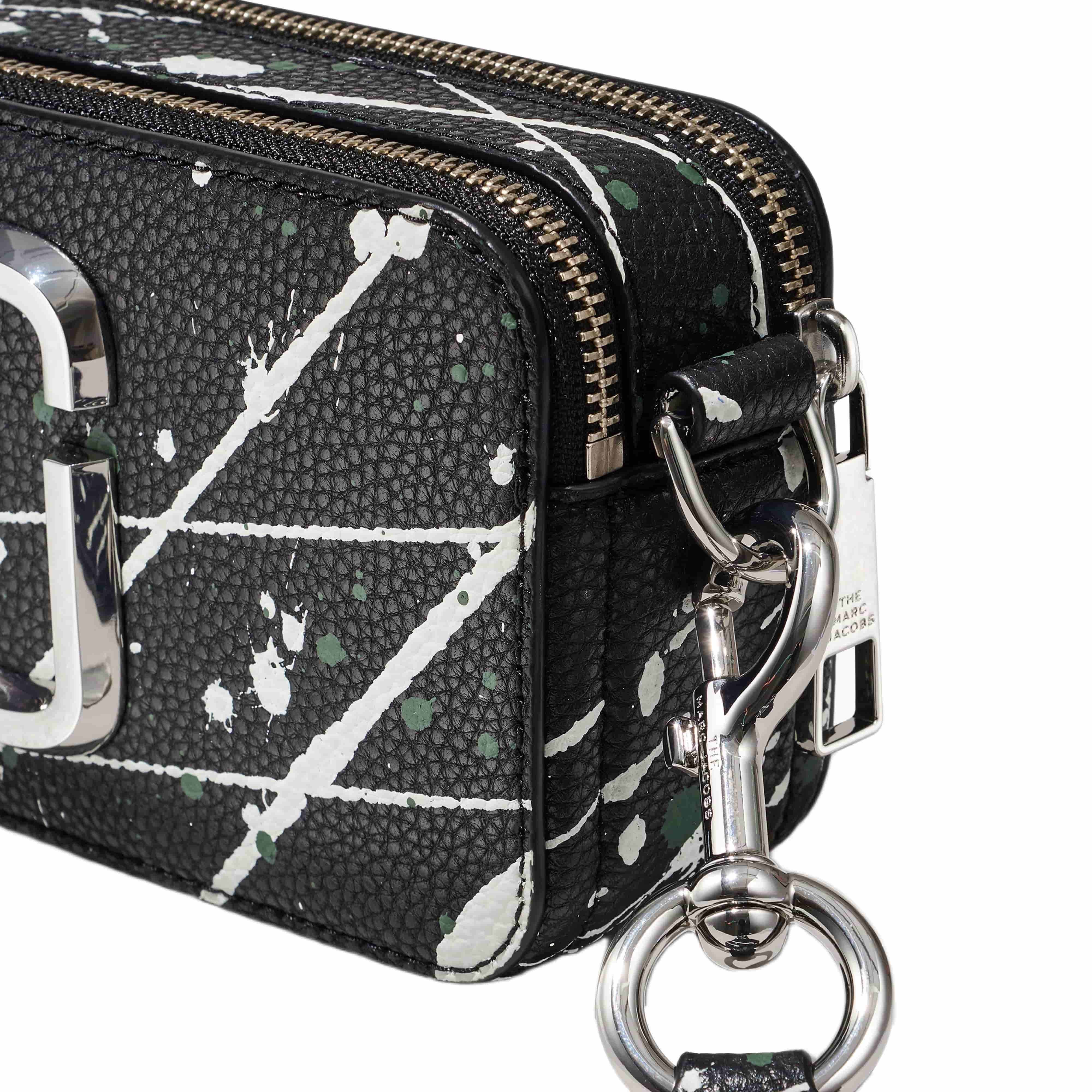 Túi đeo chéo Marc Jacobs Black Multi The Splatter Snapshot Printed Leather Crossbody Bag H153L01SP22 11