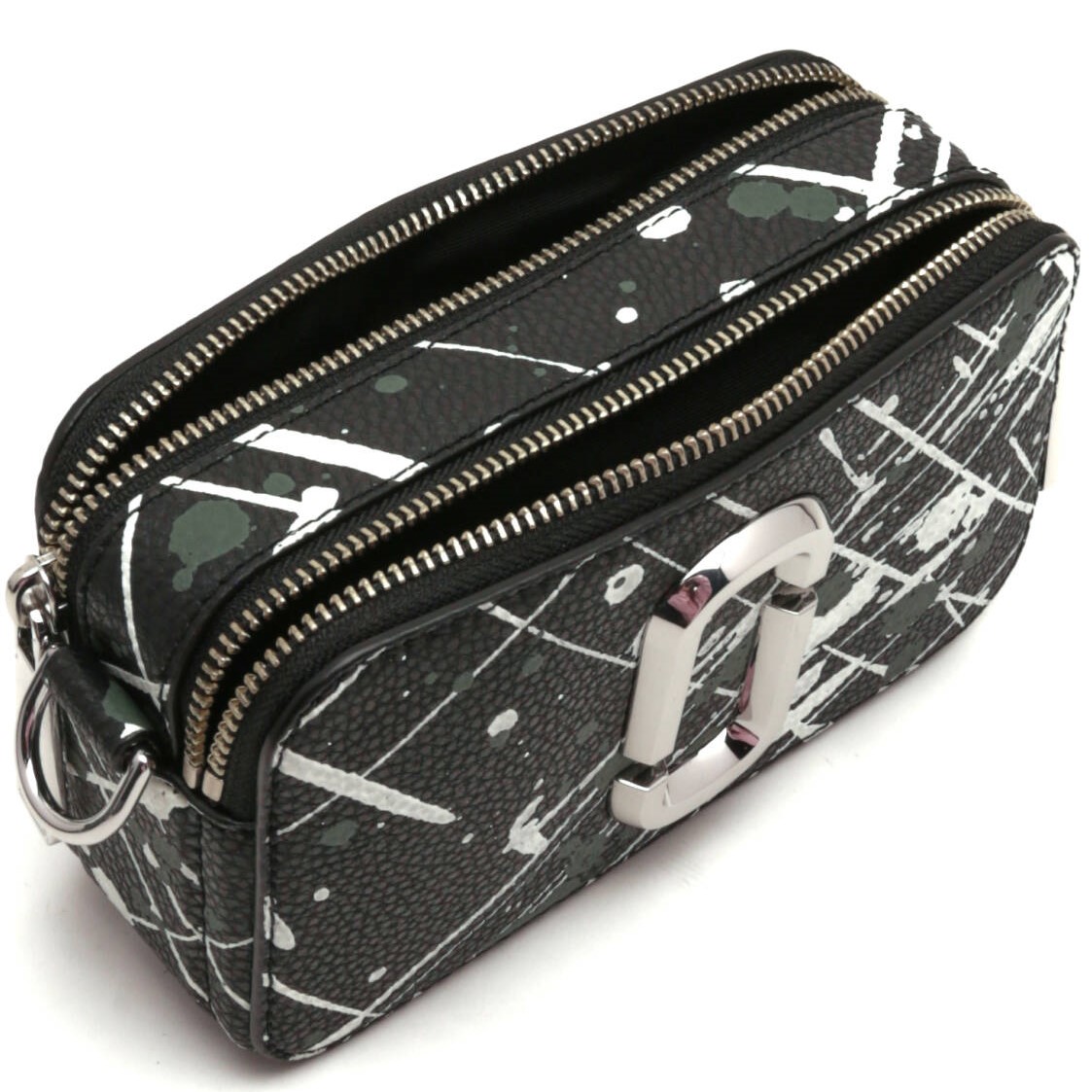 Túi đeo chéo Marc Jacobs Black Multi The Splatter Snapshot Printed Leather Crossbody Bag H153L01SP22 10