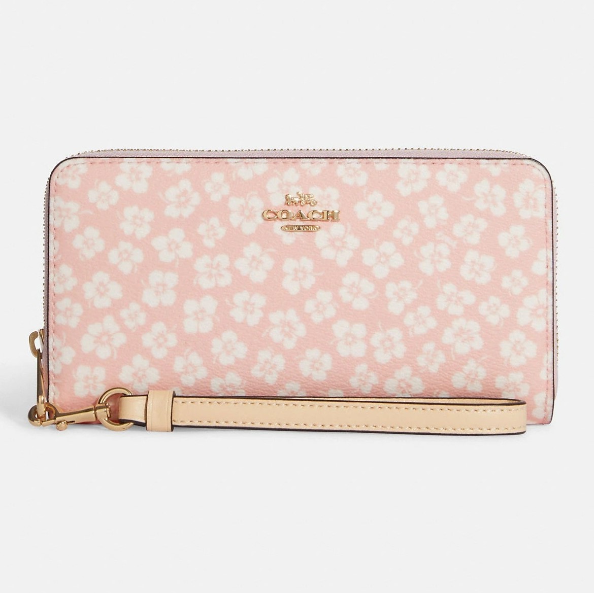 VÍ DÀI NỮ HỒNG PHẤN COACH LONG ZIP AROUND WALLET WITH GRAPHIC DITSY FLORAL PRINT 2