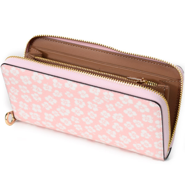 VÍ DÀI NỮ HỒNG PHẤN COACH LONG ZIP AROUND WALLET WITH GRAPHIC DITSY FLORAL PRINT 4
