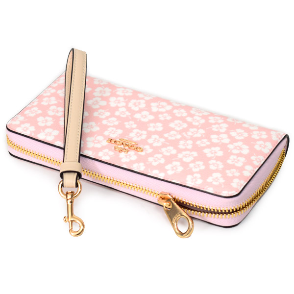 VÍ DÀI NỮ HỒNG PHẤN COACH LONG ZIP AROUND WALLET WITH GRAPHIC DITSY FLORAL PRINT 6