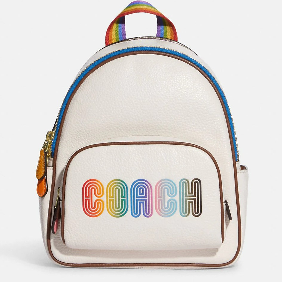 BALO HỌA TIẾT CẦU VỒNG NỮ COACH MINI COURT BACKPACK WITH RAINBOW 3