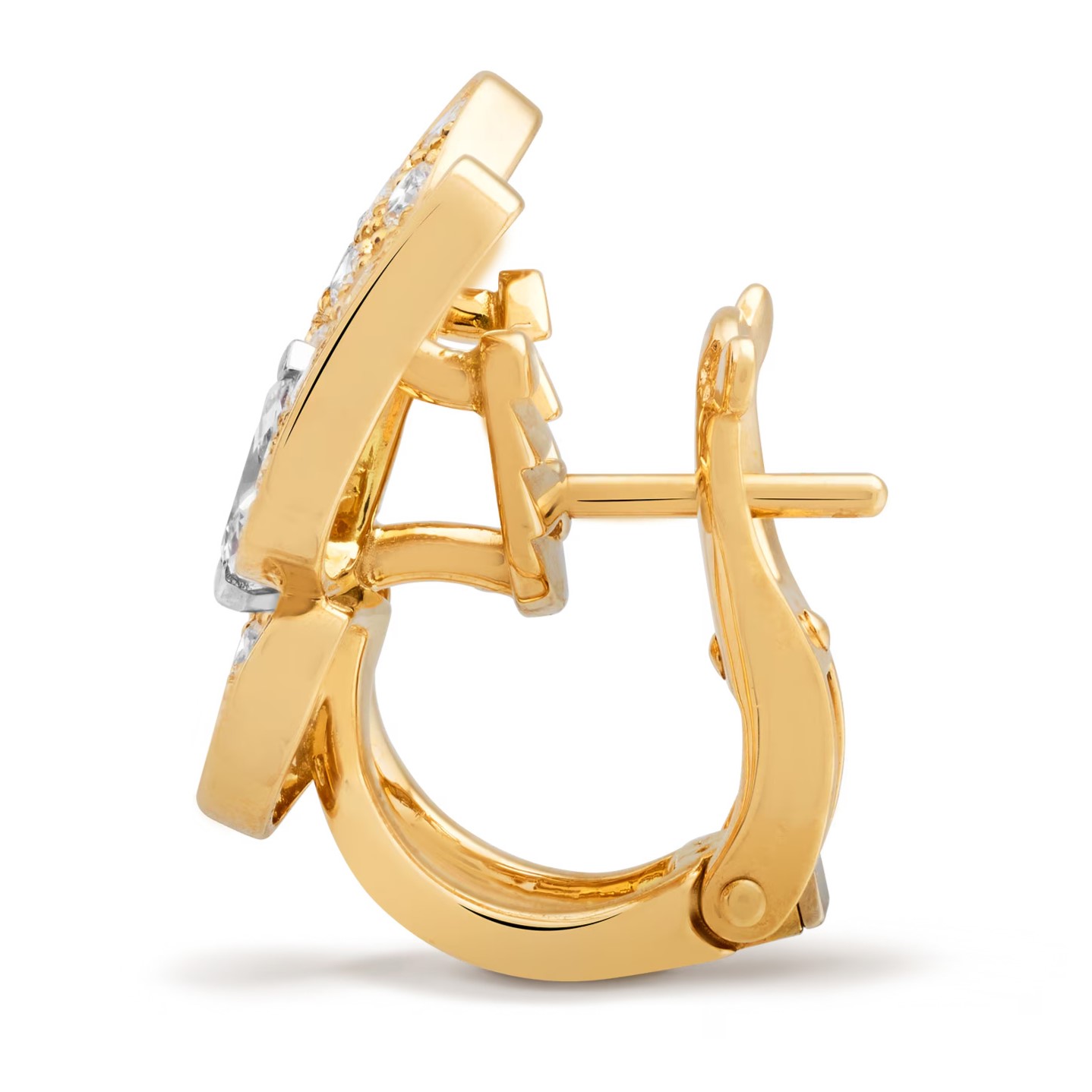 Bông tai Van Cleef & Arpels Two Butterfly Earrings Yellow Gold Turquoise Round Diamonds Rhodium Plated VCARP7US00 4