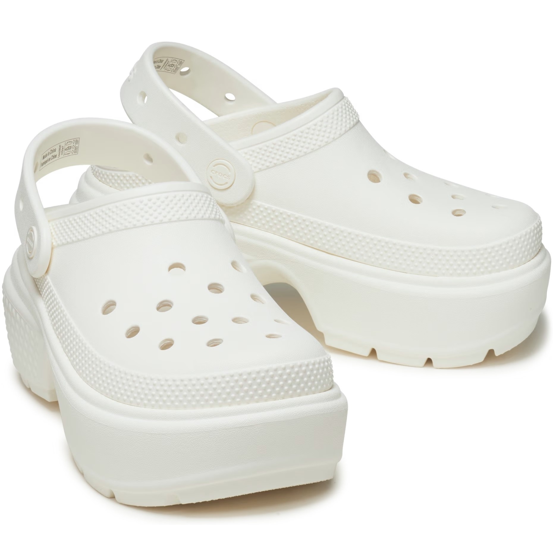 Giày sandal đế cao Crocs Stomp Clog Platform Chalk 2