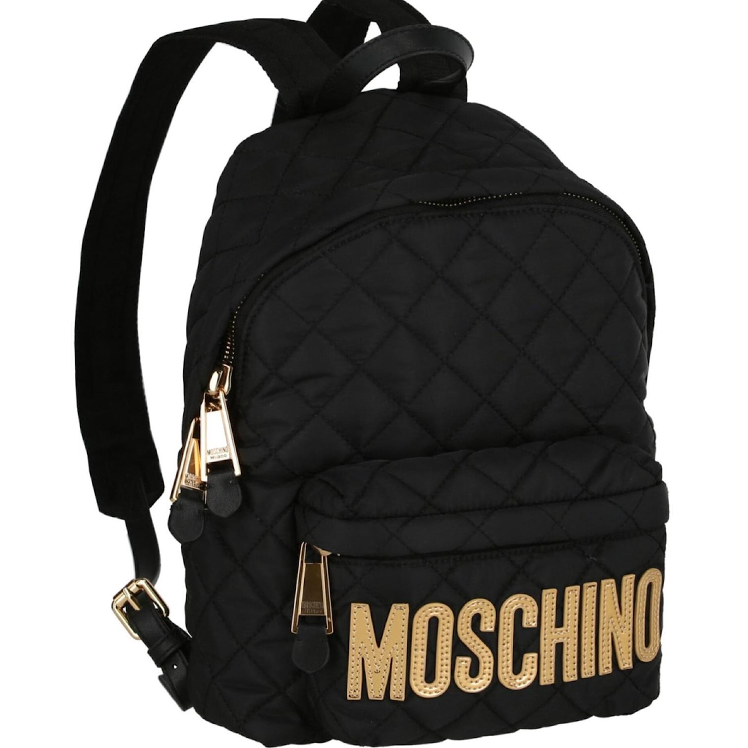 Balo Moschino Logo Quilted Backpack Black 4