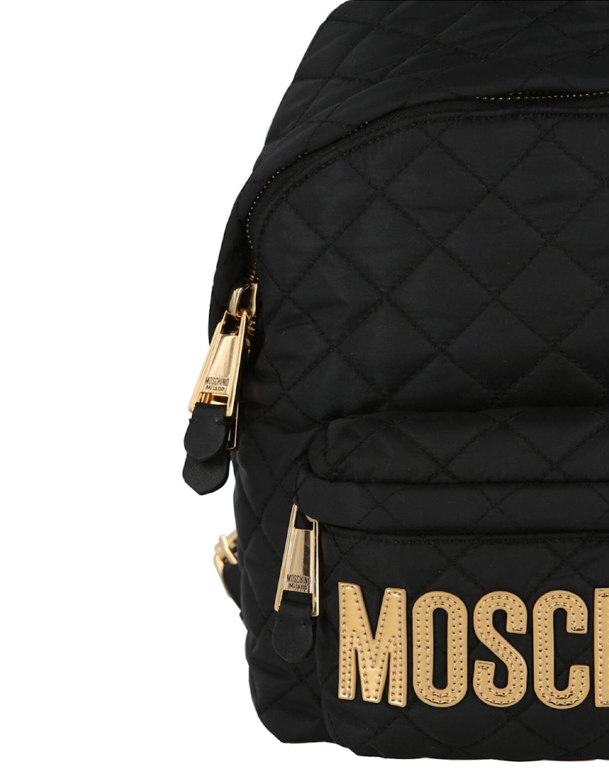 Balo Moschino Logo Quilted Backpack Black 5