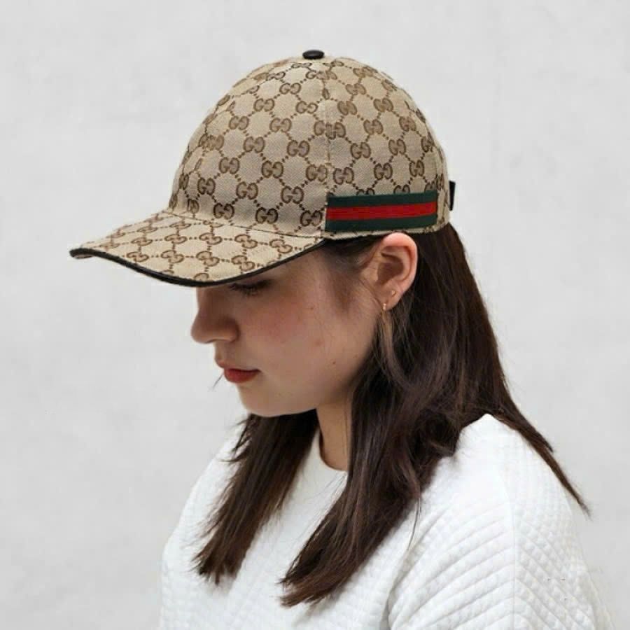 Nón lưỡi trai Gucci GG Canvas Baseball Hat With Web Beige 10