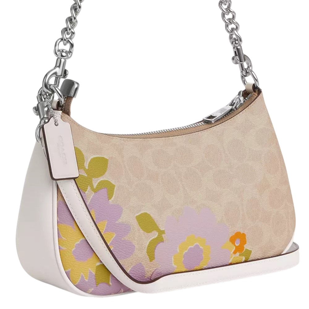 Túi kẹp nách Coach Teri Shoulder Bag In Signature Canvas With Floral Print CBG73 3