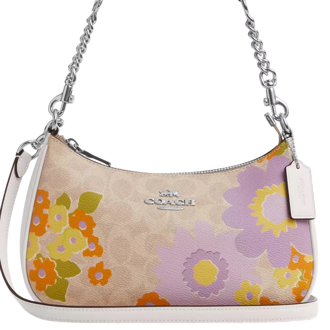 Túi kẹp nách Coach Teri Shoulder Bag In Signature Canvas With Floral Print CBG73 6