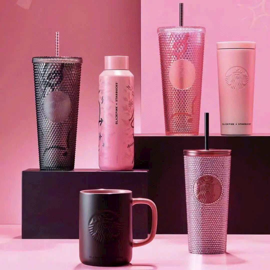 LY GIỮ NHIỆT STARBUCKS X BLACKPINK DOODLE BLACK AND PINK COLD CUP 2