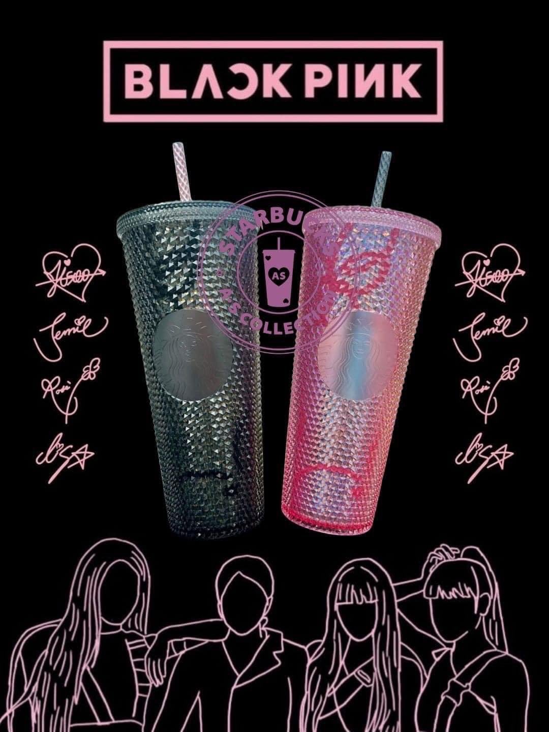 LY GIỮ NHIỆT STARBUCKS X BLACKPINK DOODLE BLACK AND PINK COLD CUP 6