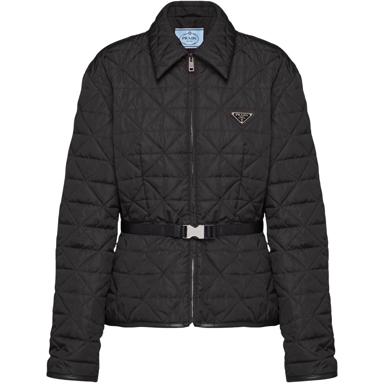 Áo khoác màu đen Prada Jacket Re-Nylon Crop Womens Padded Jumper 3