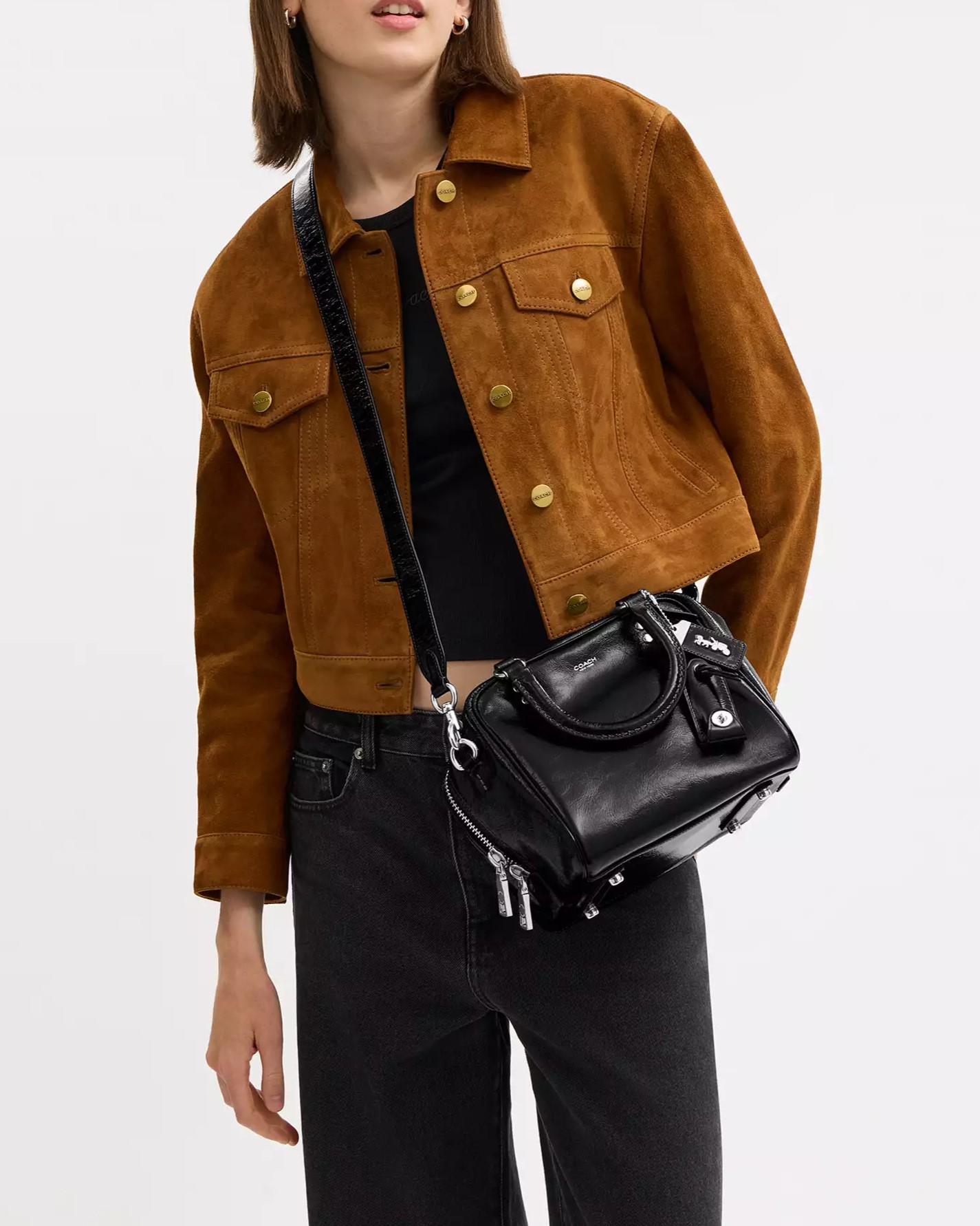 Túi xách Coach nữ Cube Rogue Bag 20 Black CBH04 7