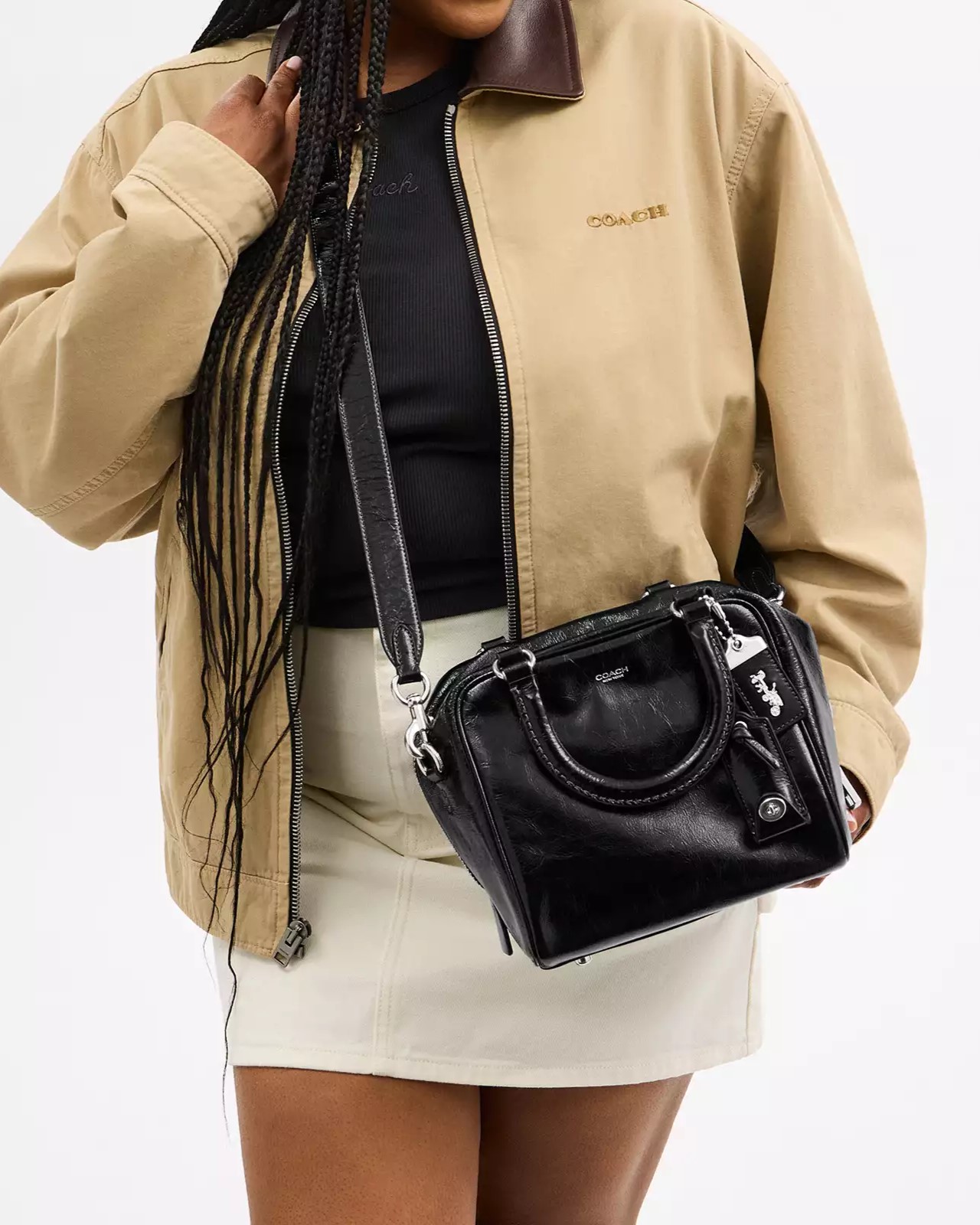 Túi xách Coach nữ Cube Rogue Bag 20 Black CBH04 8