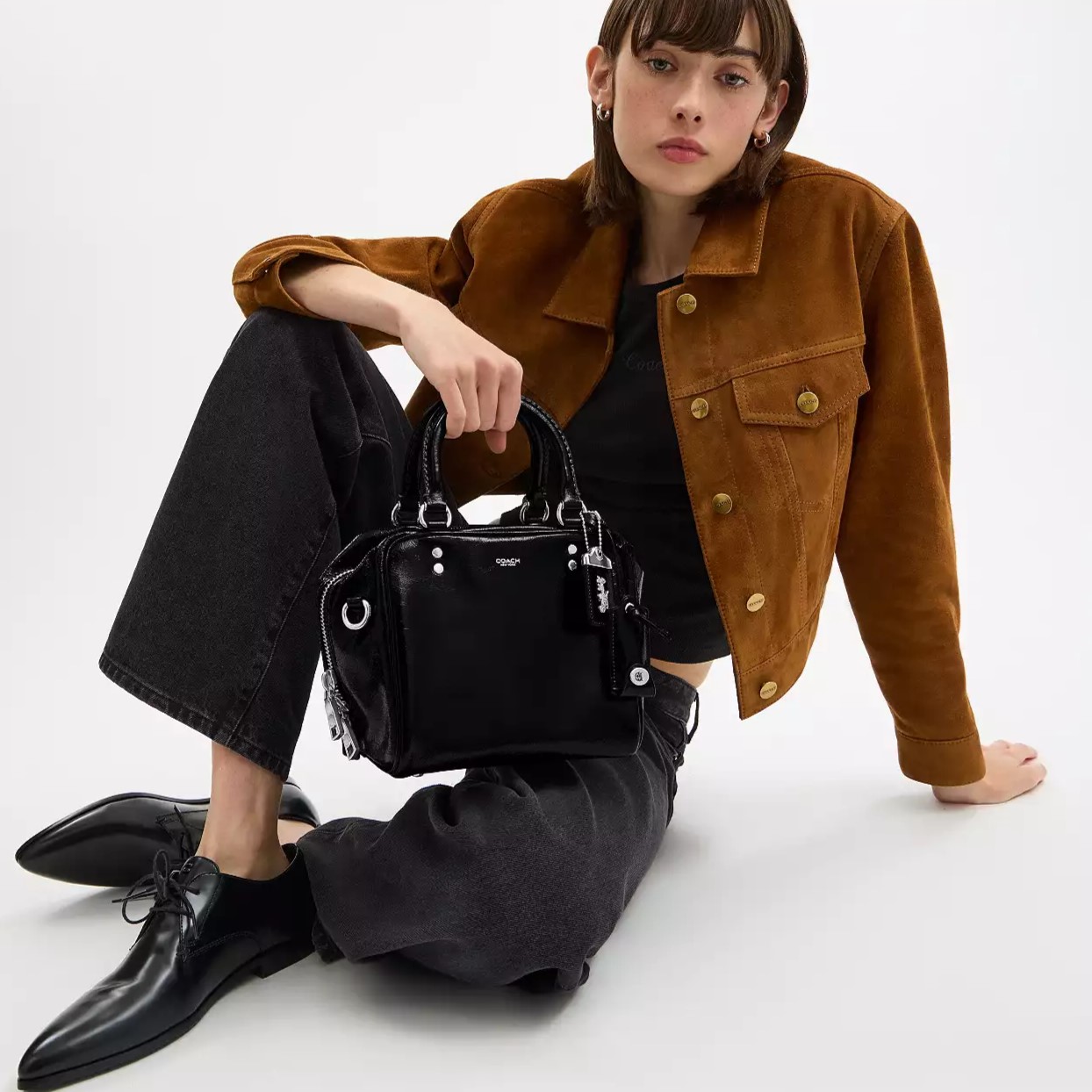 Túi xách Coach nữ Cube Rogue Bag 20 Black CBH04 9