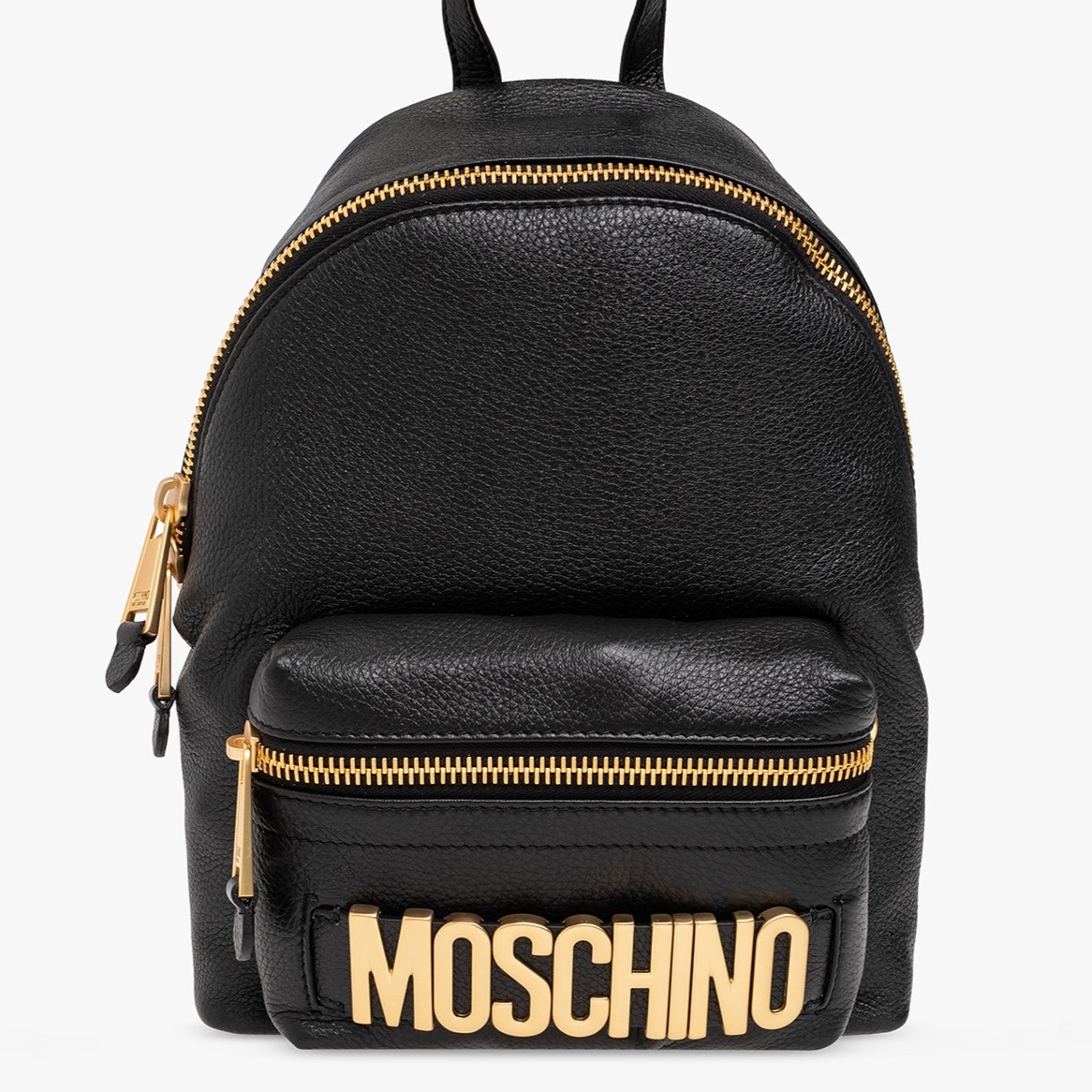 BALO NỮ MÀU ĐEN MOSCHINO BLACK LEATHER BACKPACK WITH LOGO 2