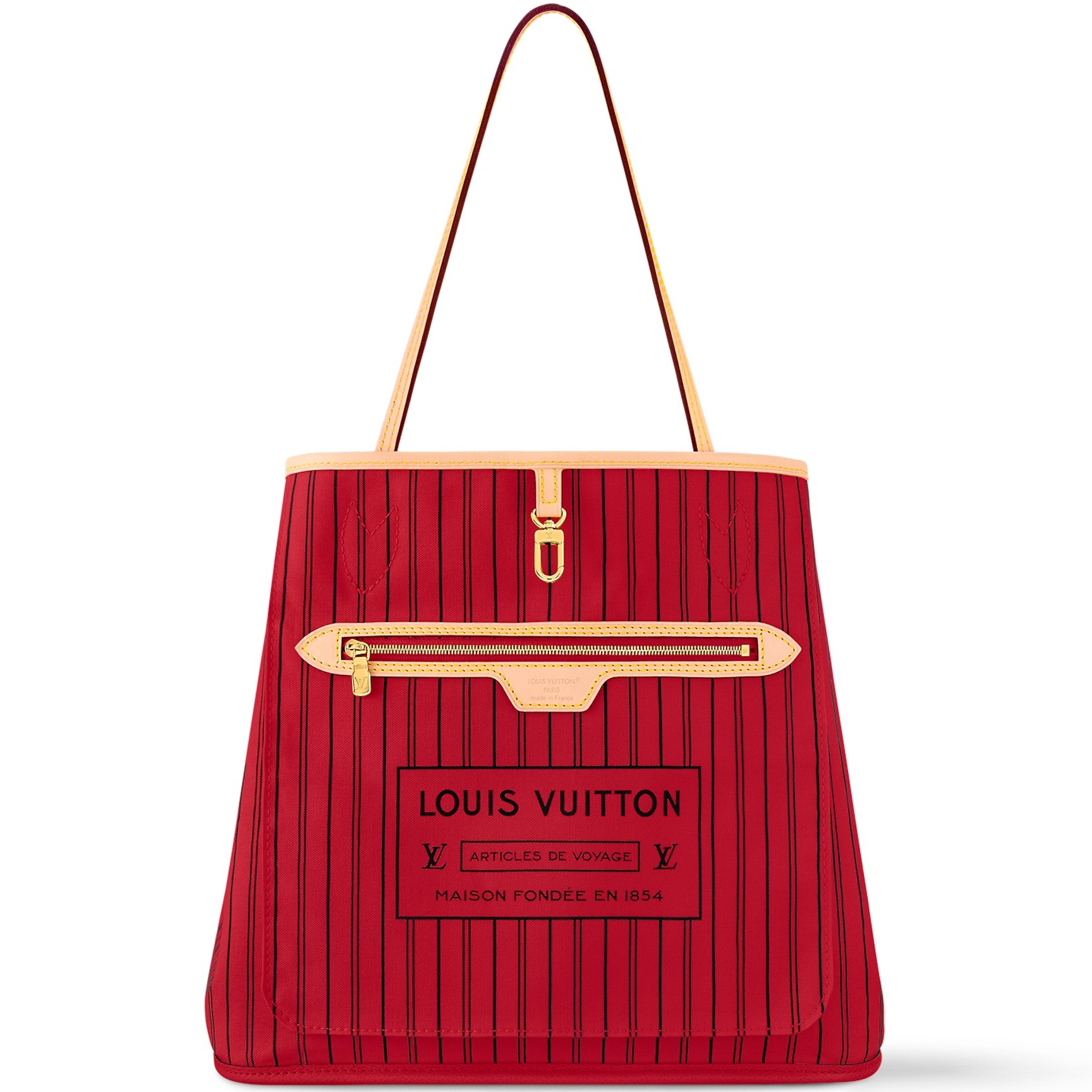 Túi tote LV Louis Vuitton Neverfull Bandoulière Inside Out MM Monogram Rouge Sari M12096 1