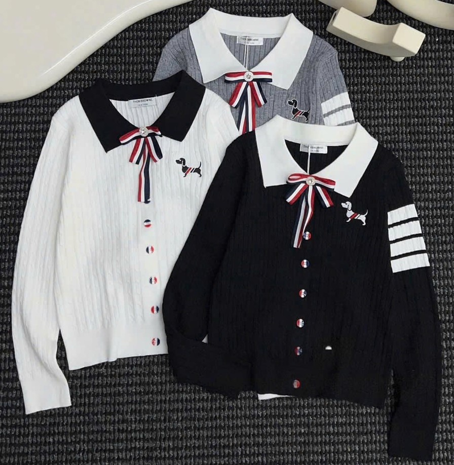 Áo len nữ cổ nơ Thom Browne 3