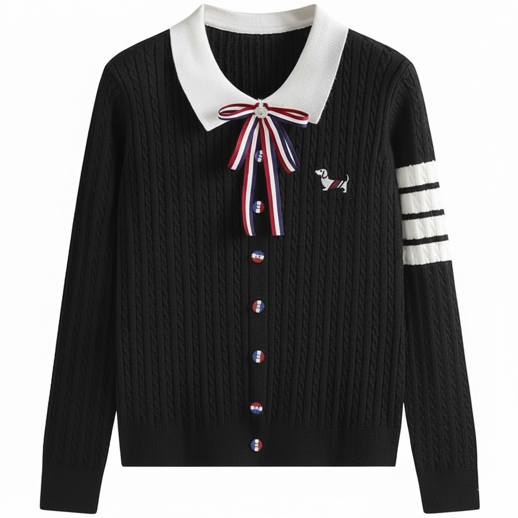 Áo len nữ cổ nơ Thom Browne 6
