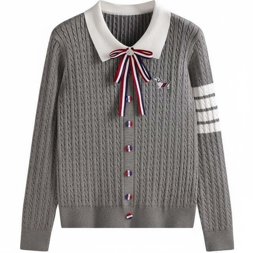 Áo len nữ cổ nơ Thom Browne 8