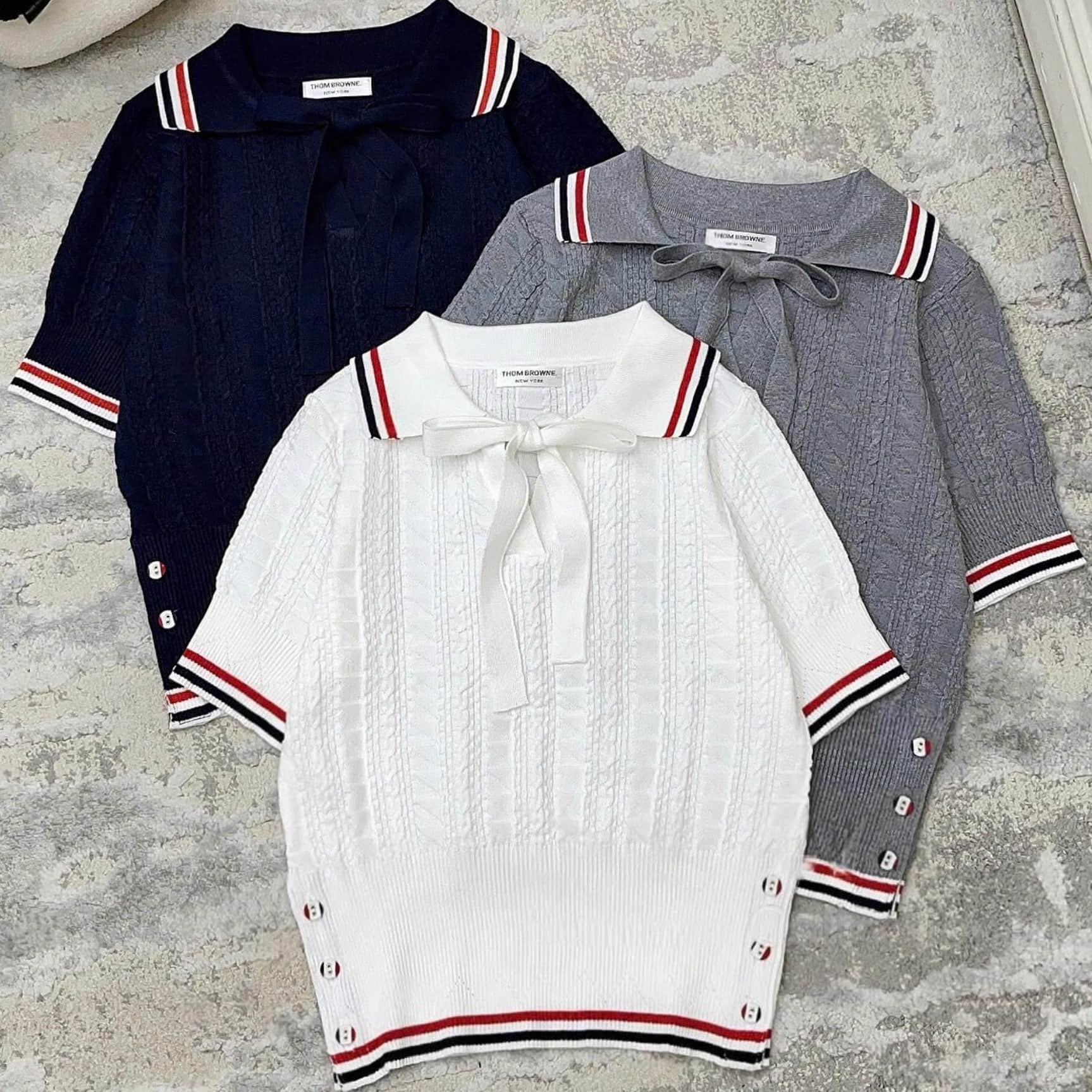 Áo len Thom Browne nữ cổ nơ 7