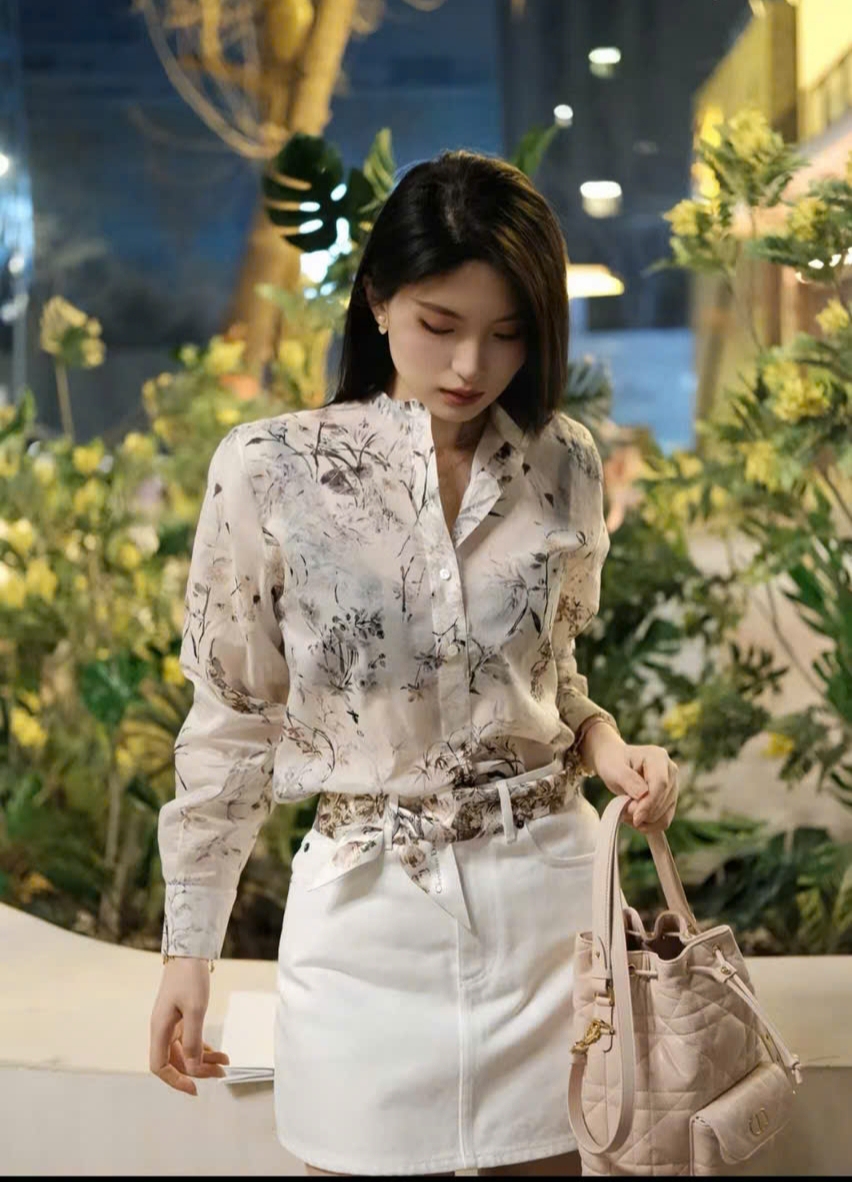 Sơ mi nữ Dior mẫu mới họa tiết limited 4