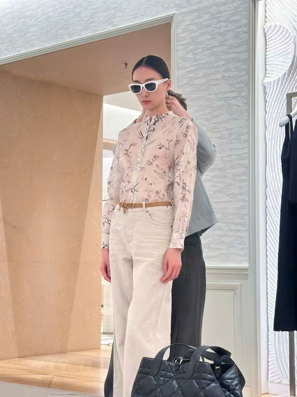 Sơ mi nữ Dior mẫu mới họa tiết limited 6