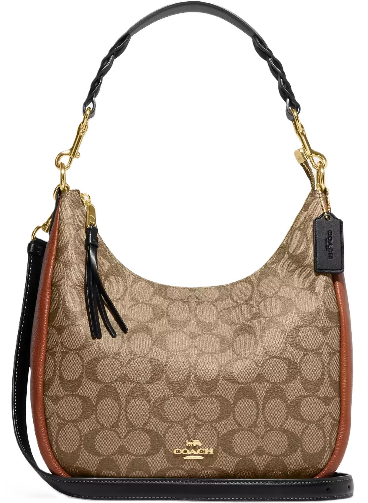 Túi xách Coach Jules Hobo Bag in Signature Color Block Canvas Khaki Multicolor CF350 1