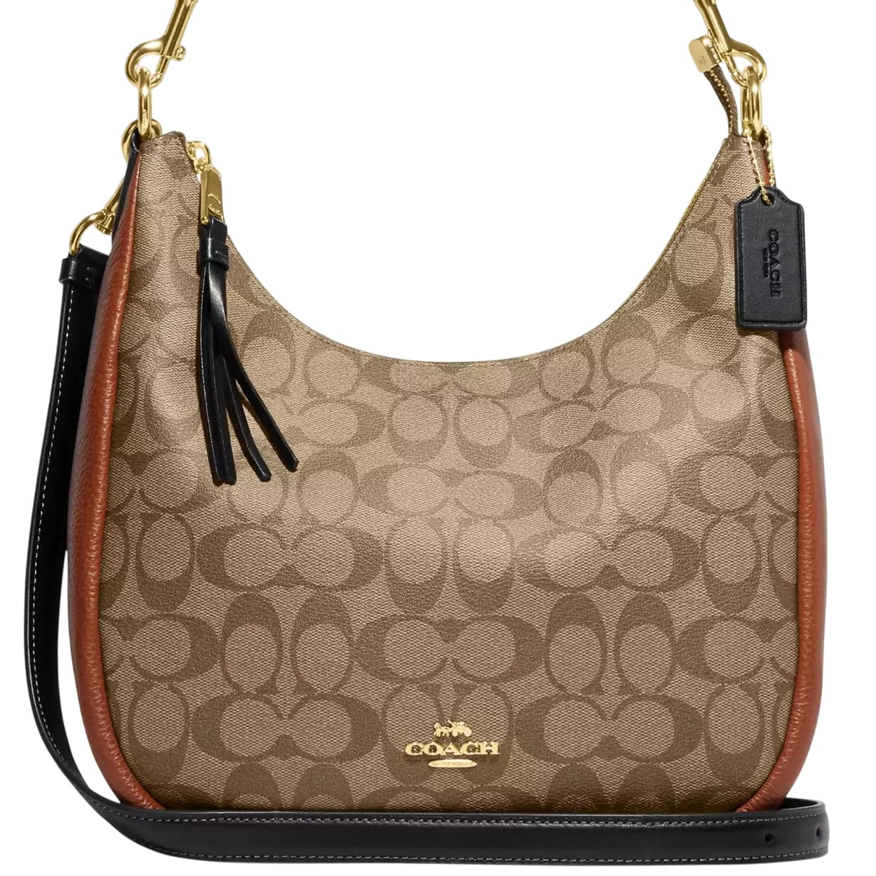 Túi xách Coach Jules Hobo Bag in Signature Color Block Canvas Khaki Multicolor CF350 4