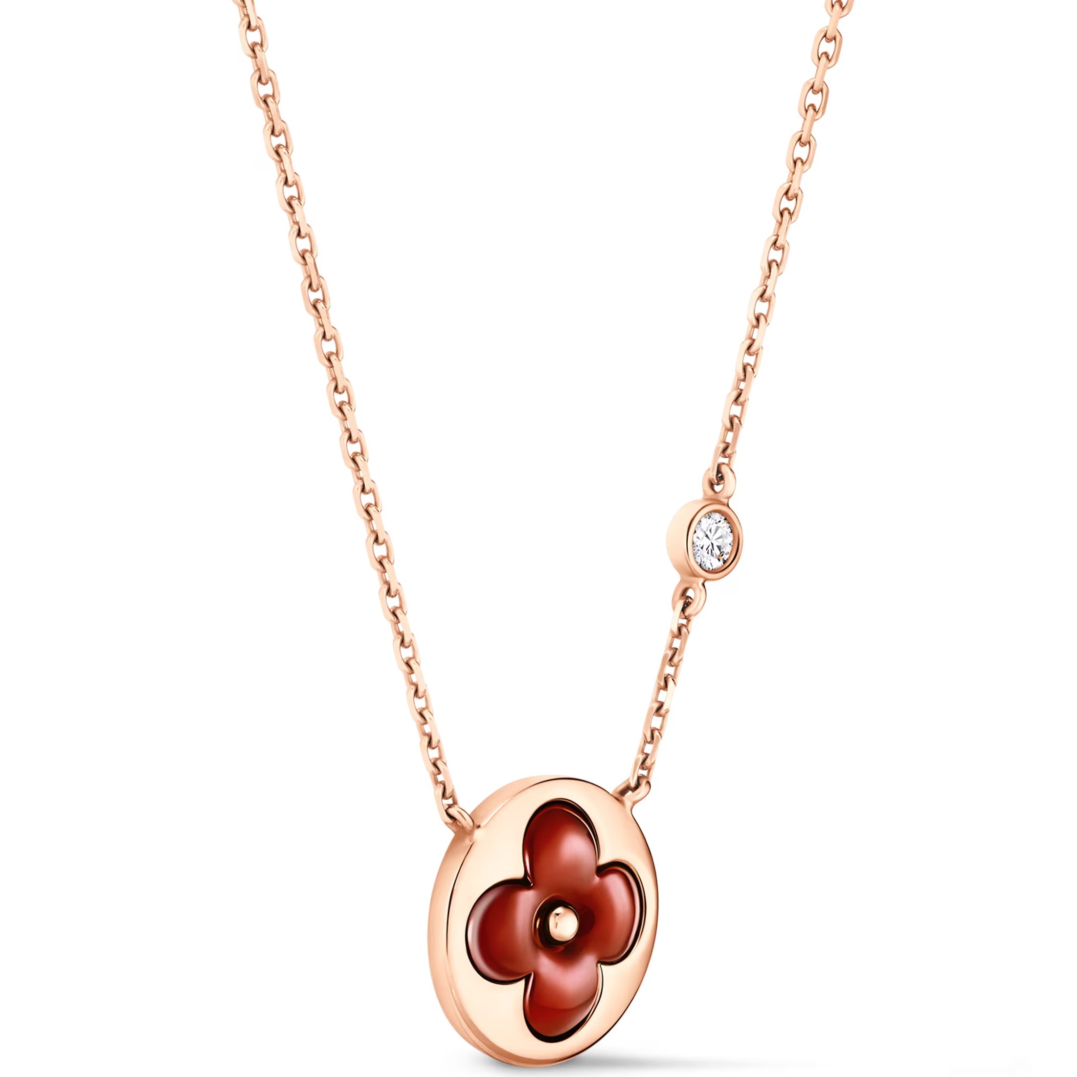 Dây chuyền nữ thời trang Louis Vuitton Color Blossom BB Sun Pendant Cornelian and Diamond 4