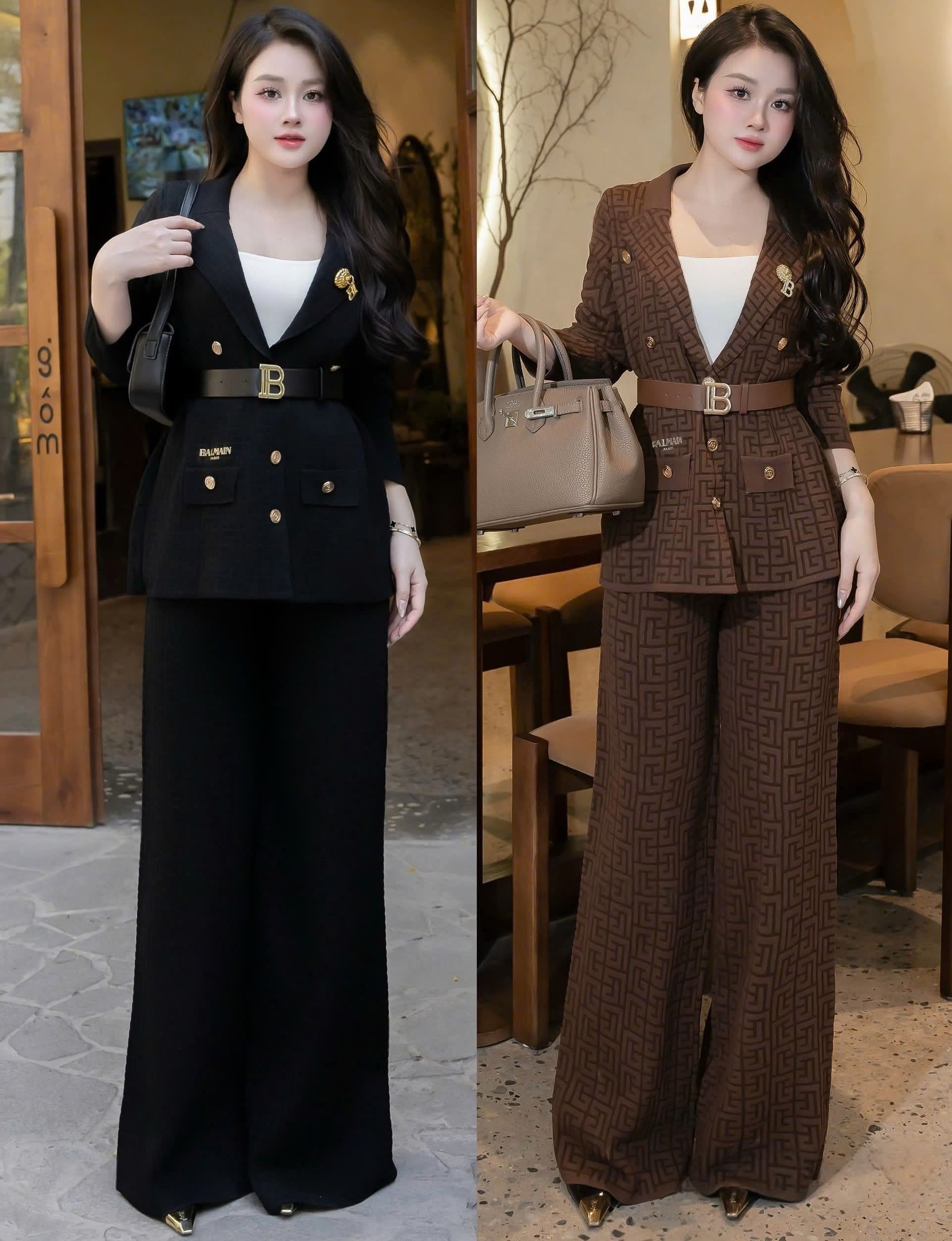 Combo bộ áo quần dài len Balmain 1