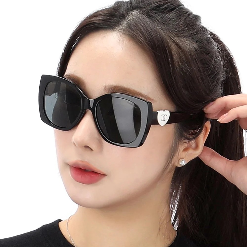 Kính Chanel Square Sunglasses Acetate Black 4