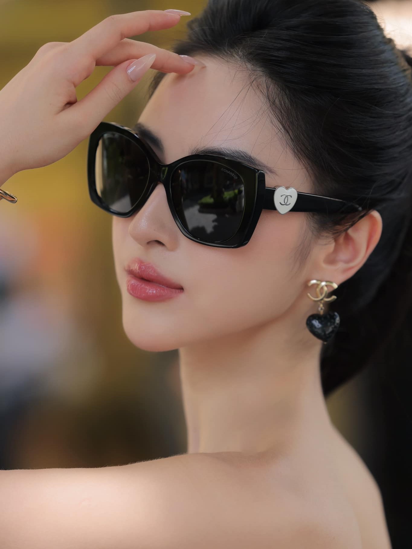Kính Chanel Square Sunglasses Acetate Black 7