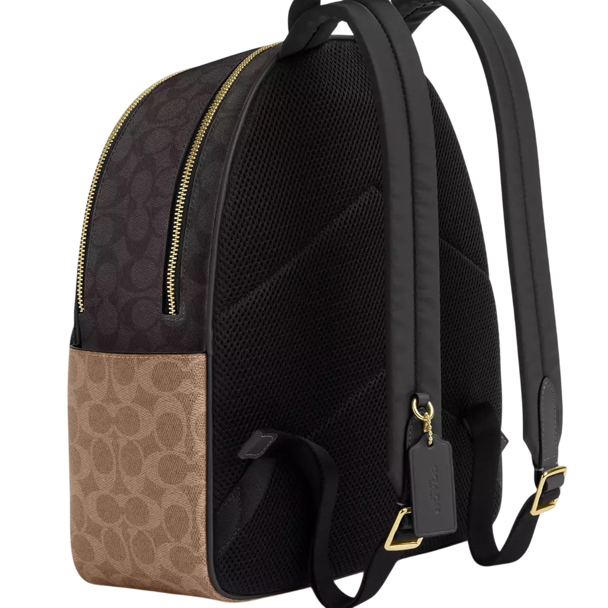 Balo Coach Coat Backpack in Blocked Signature Canvas Walnut CZ771 1