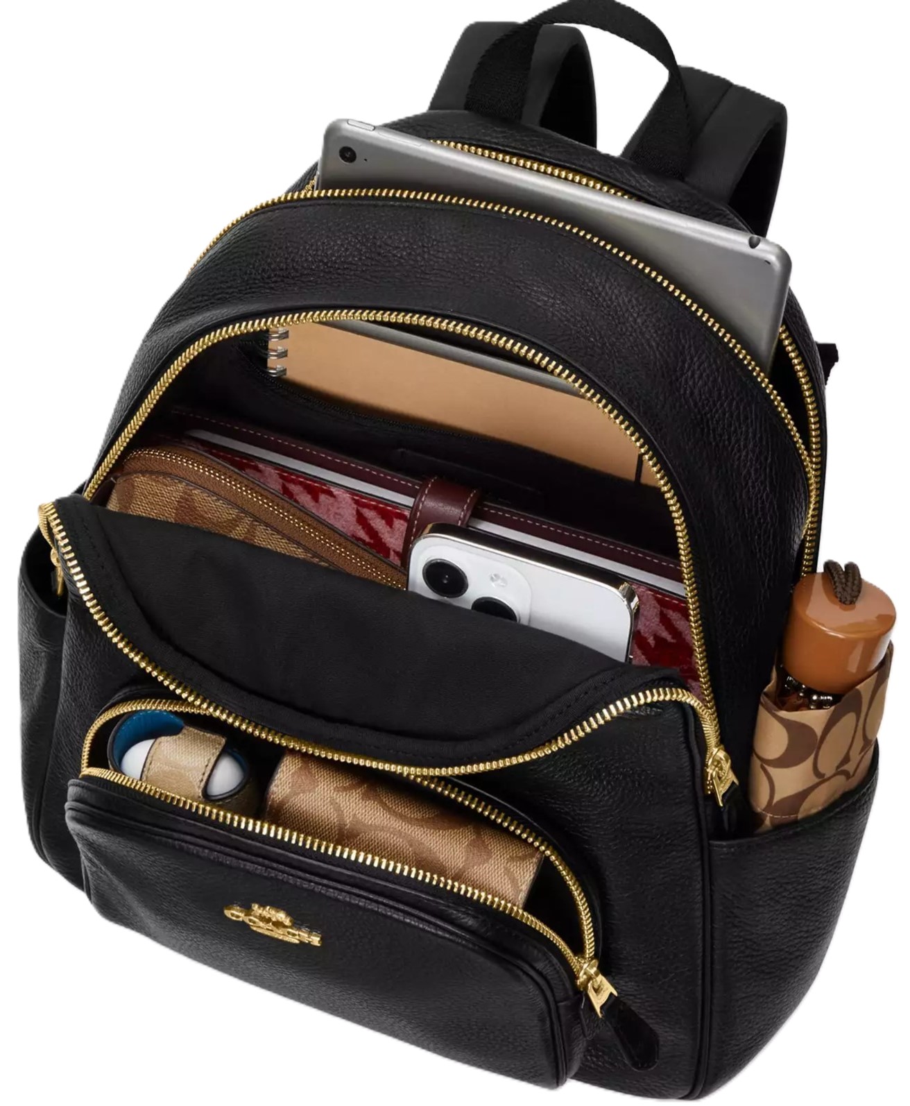 Balo Coach Coat Backpack in Blocked Signature Canvas Walnut CZ771 3