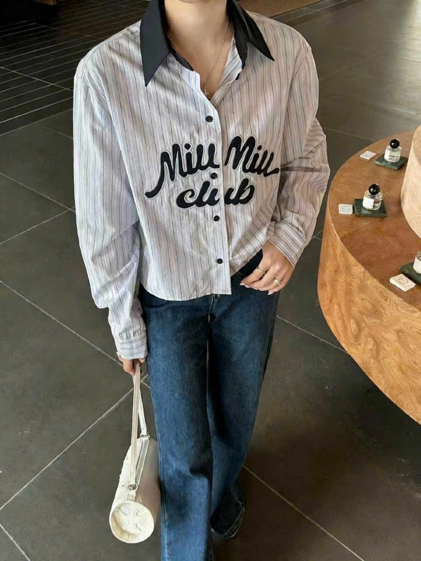 Áo nữ tay dài cổ bẻ Miu Miu 5