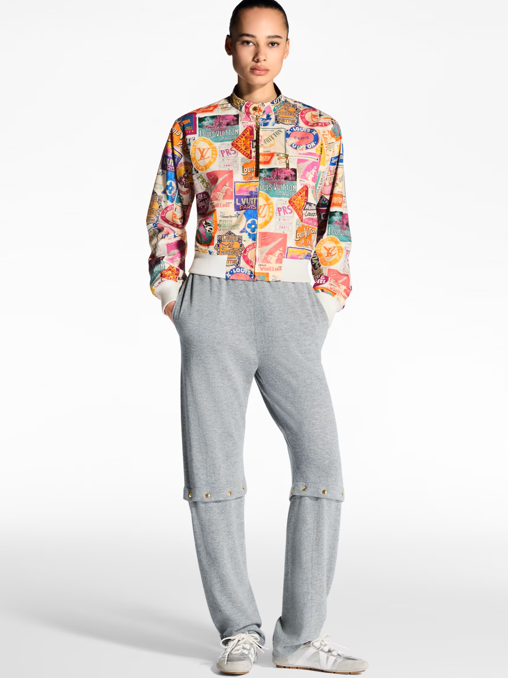 Áo khoác nữ LV Louis Vuitton Reversible Bomber Jacket with Travel Patches 1