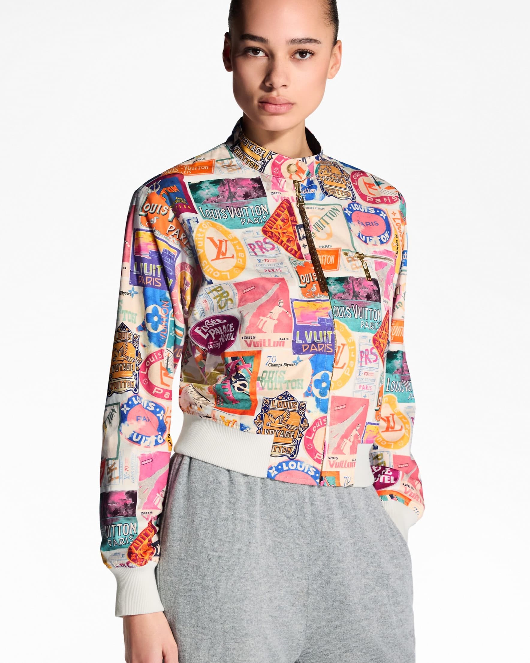 Áo khoác nữ LV Louis Vuitton Reversible Bomber Jacket with Travel Patches 5