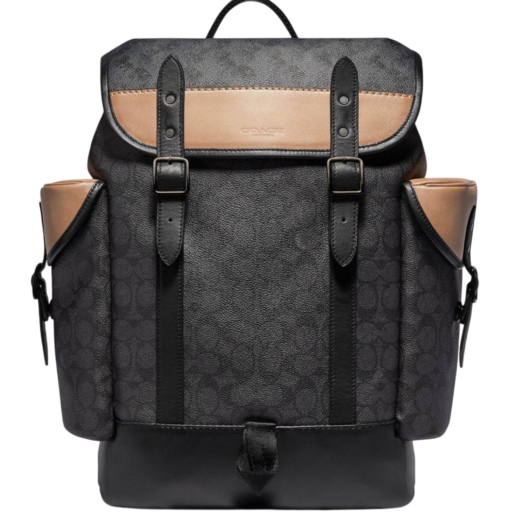Ba lô Coach Hitch Backpack In Signature Canvas With Horse And Carriage Print Charcoal Gray Multicolor C1059 1