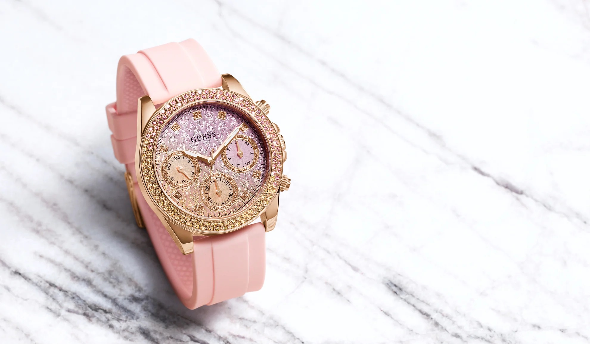 ĐỒNG HỒ ĐEO TAY NỮ GUESS LADIES SPARKLING PINK LIMITED EDITION WATCH GW0032L4 5