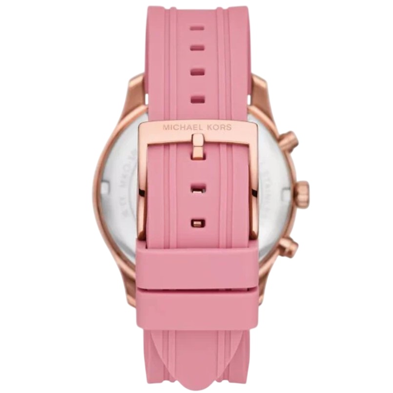 Đồng hồ đeo tay nữ Michael Kors Pink Silicone Strap Rose Gold Dial Watch MKO1039 1