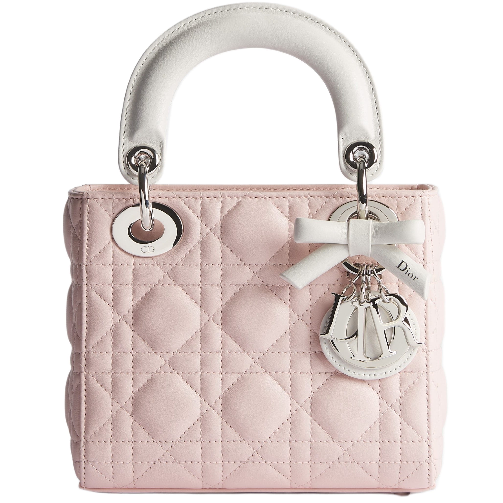 Túi xách Mini Lady Dior Bag with Chain Rose Soupir and Latte Cannage Lambskin 3