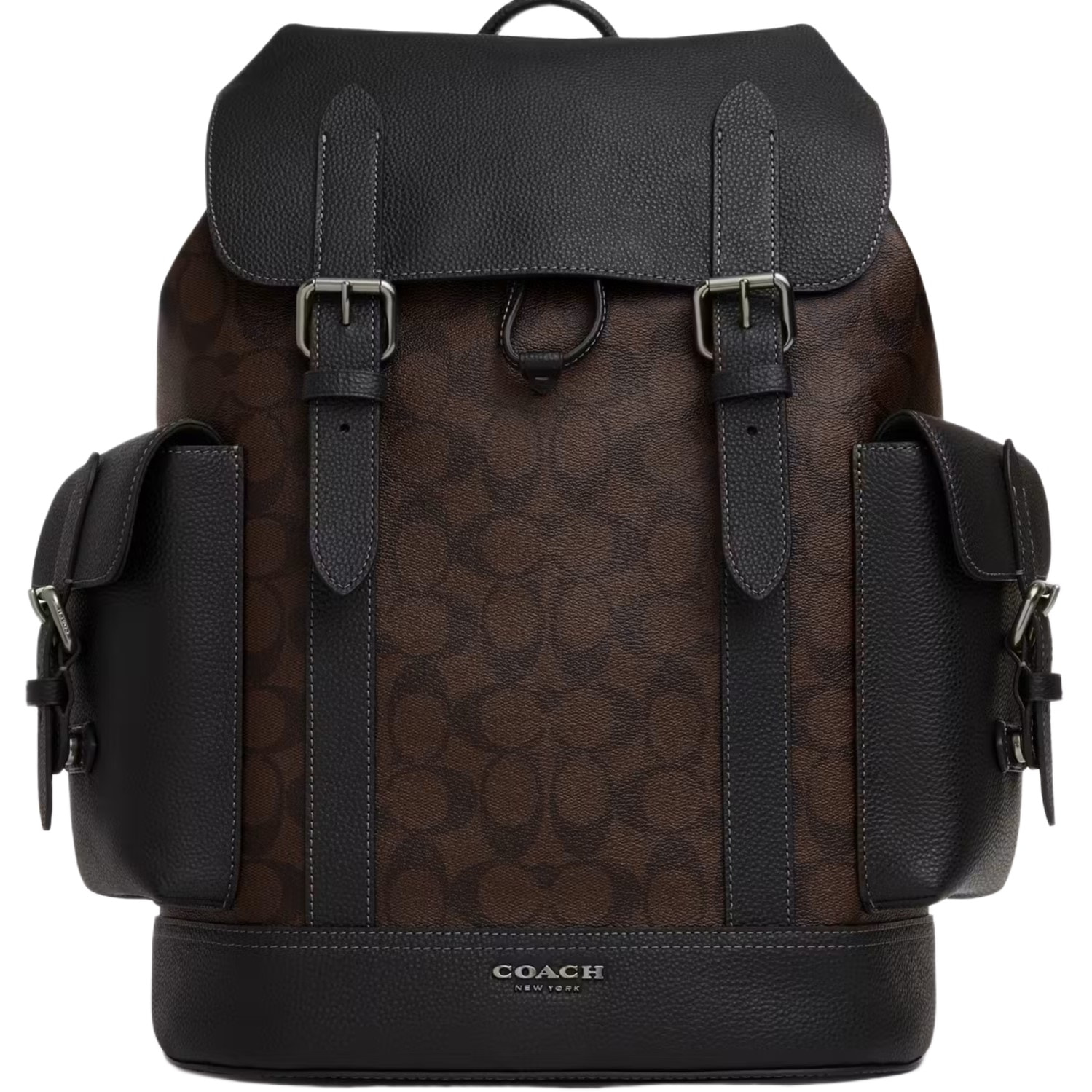 Ba lô Nam Coach Hudson Backpack In Black Antique Nickel Mahogany Signature Canvas CR388 4