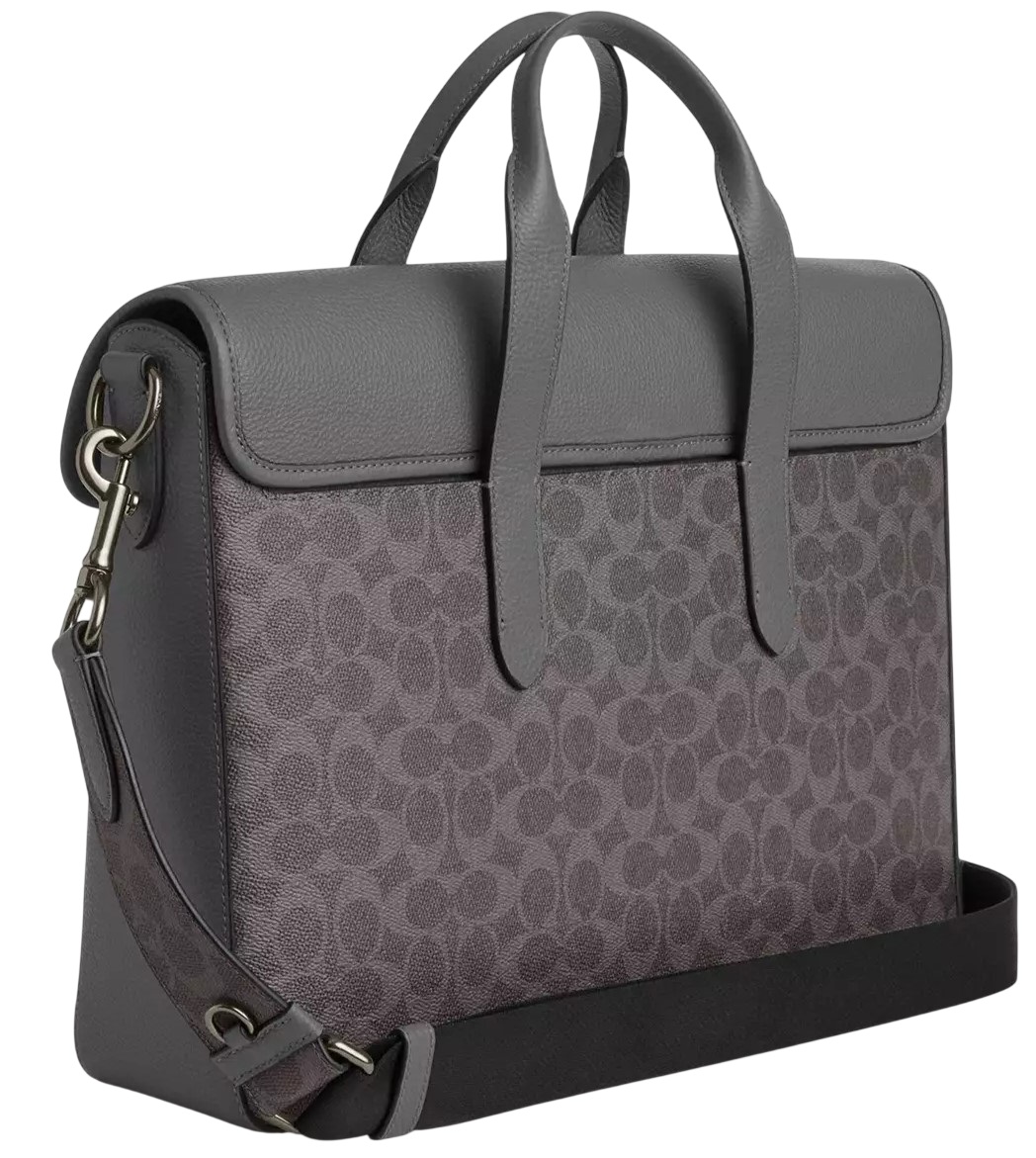 Túi xách xám Coach Sullivan Portfolio Brief In Signature Canvas Grey Charcoal CZ402 5