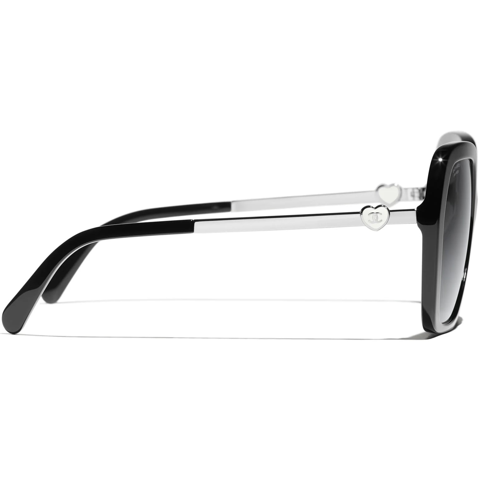 Kính mát Chanel Square Sunglasses Acetate Metal Frame Black Grey 5521 2