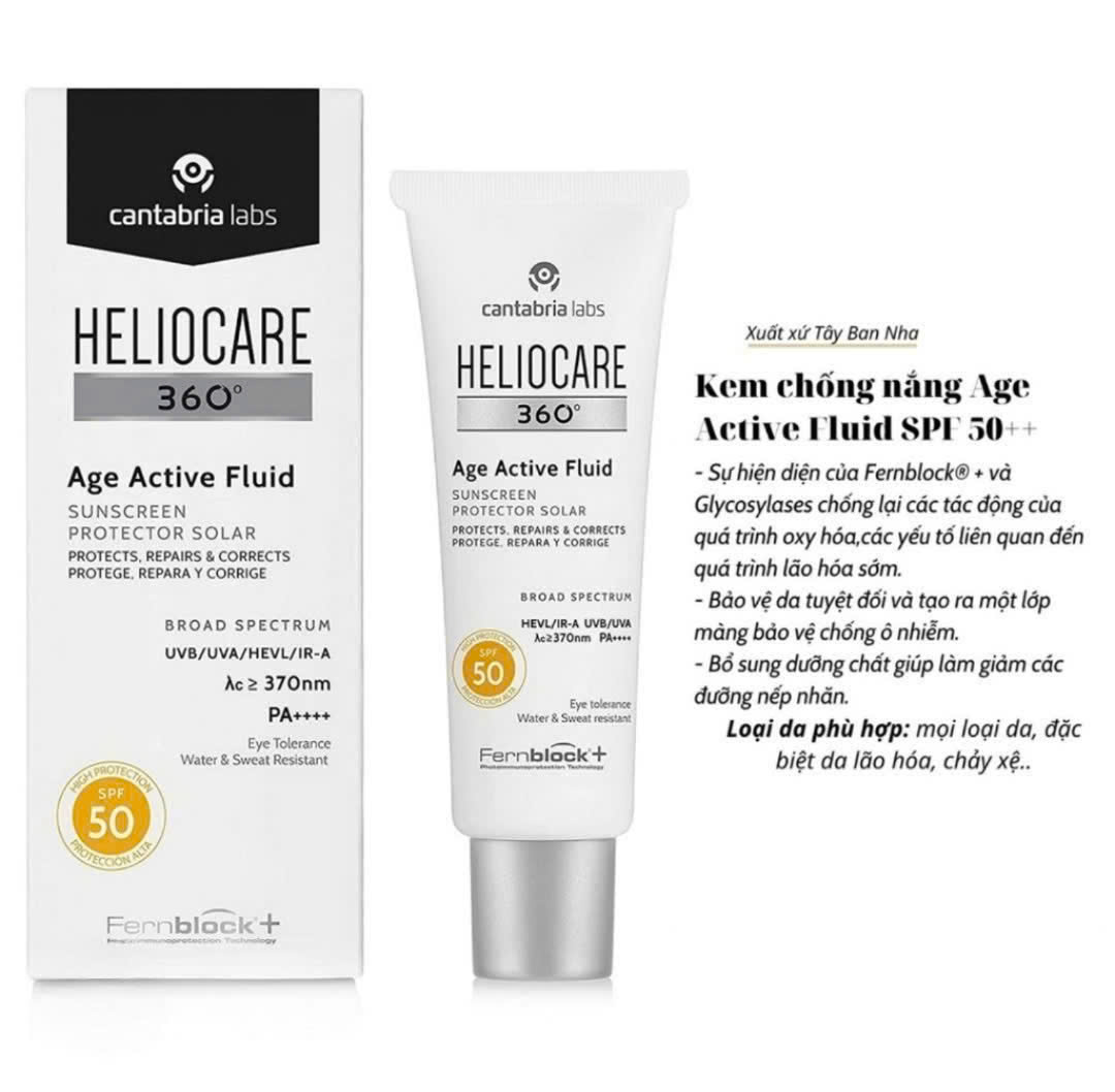 Kem chống nắng nữ Heliocare 360 Age Active Fluid 50 ml 6
