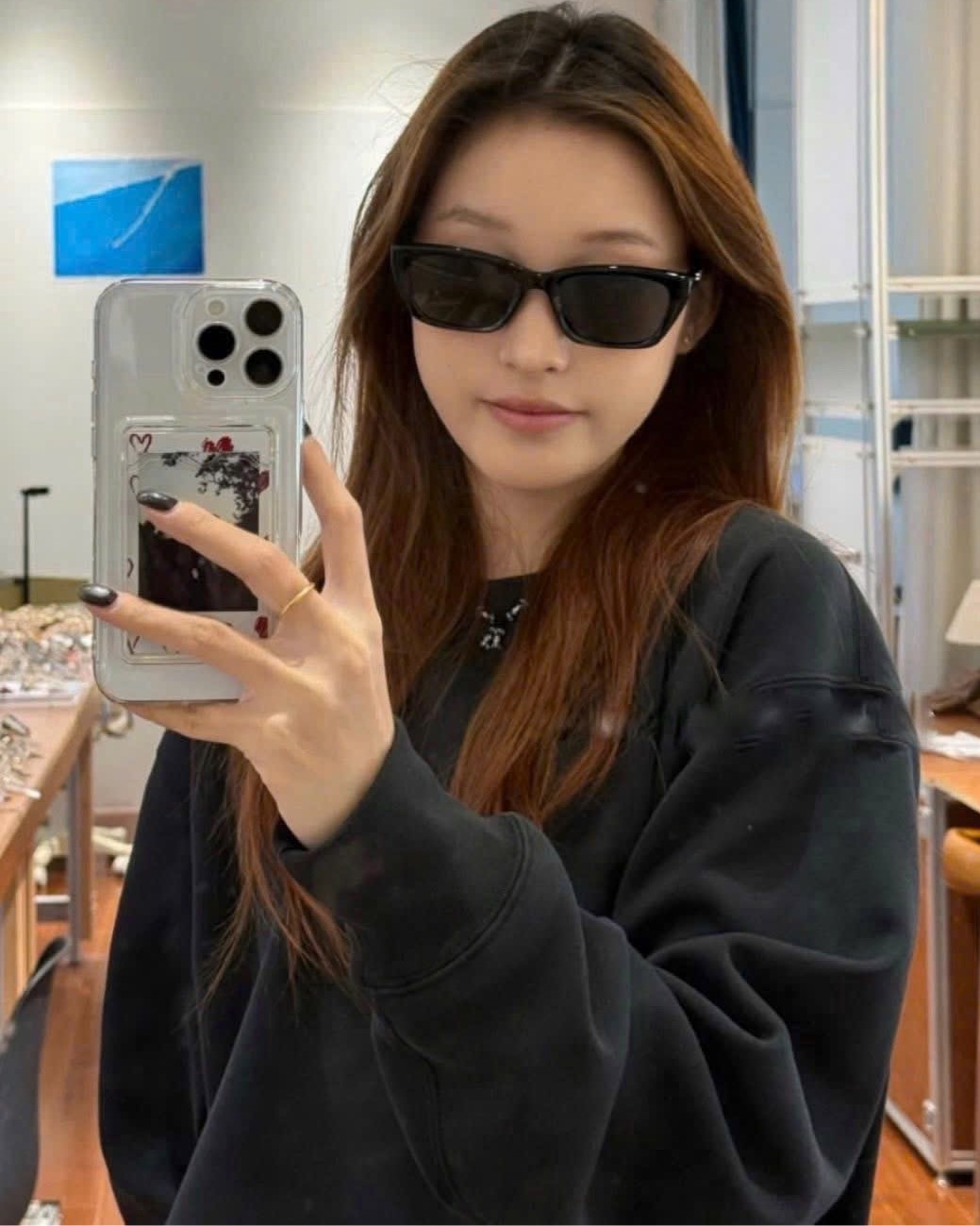 Kính mát Gentle Monster Sage 01 Cat-Eye Sunglasses in Black Acetate 8